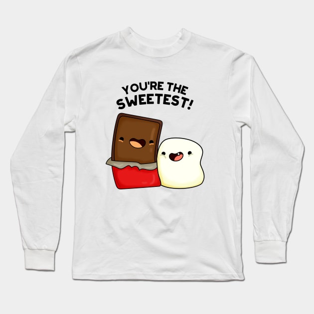 You're The Sweetest Funny Candy Pun Long Sleeve T-Shirt by punnybone